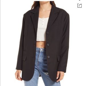 Topshop oversized single breasted blazer, NWT, black, XS